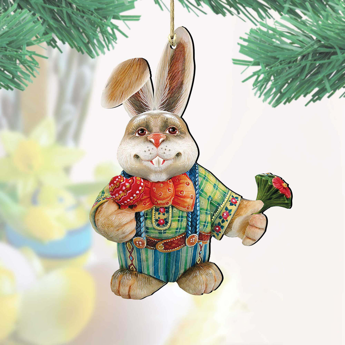 Father Bunny Wooden Ornaments Easter by G. DeBrekht - Easter Spring Decor - 8154423