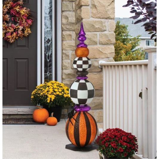 48" Glitter Halloween Ball Topiary
