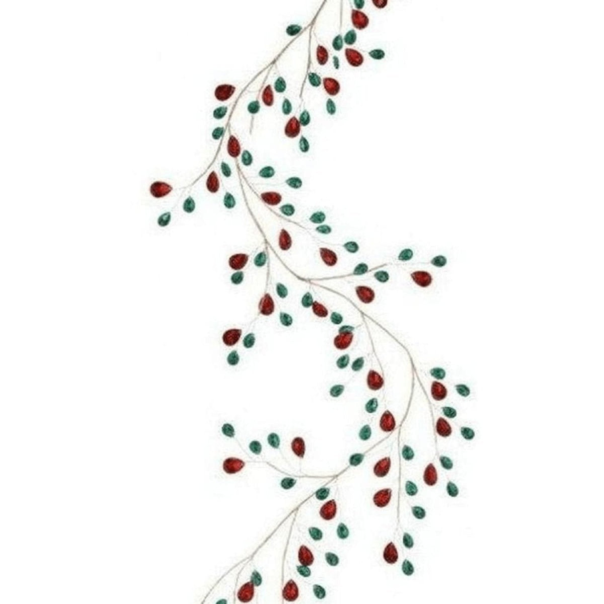 48" Metal Jewel Garland: Red/Green