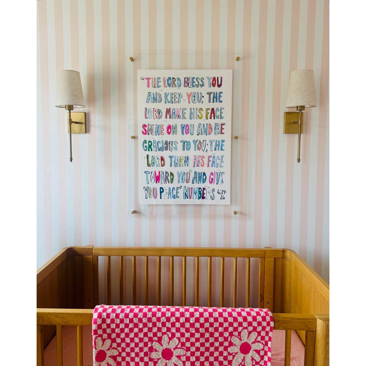 Numbers 6: 24-26 Pink Bible Verse Fine Art Print