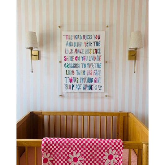 Numbers 6: 24-26 Pink Bible Verse Fine Art Print