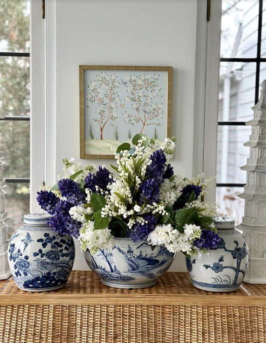 Bird Floral Flat Top Jar