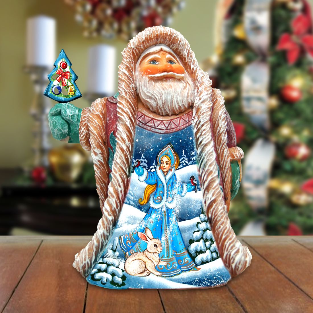 Snow Maiden Regal Santa Handcrafted Christmas Figurine - G. DeBrekht - Christmas Santa Snowman Decor - 532333