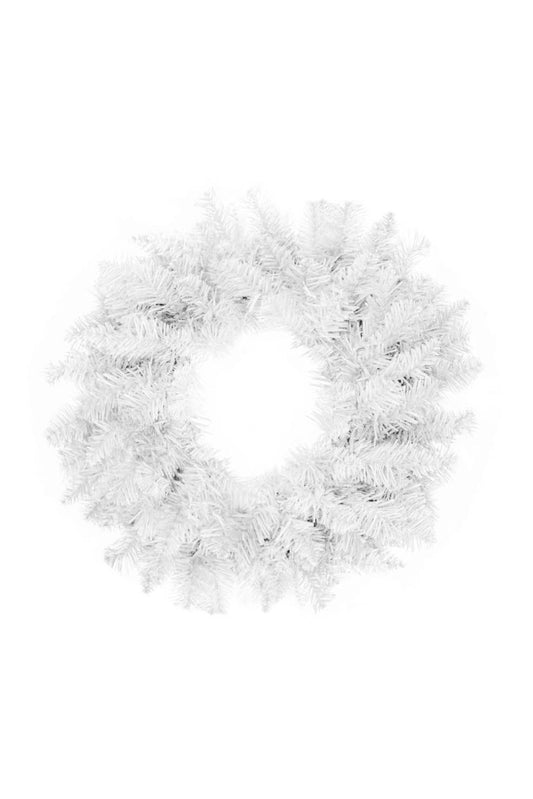 24" White Tapered Salem Pine Premium Wreath, 120 Tips
