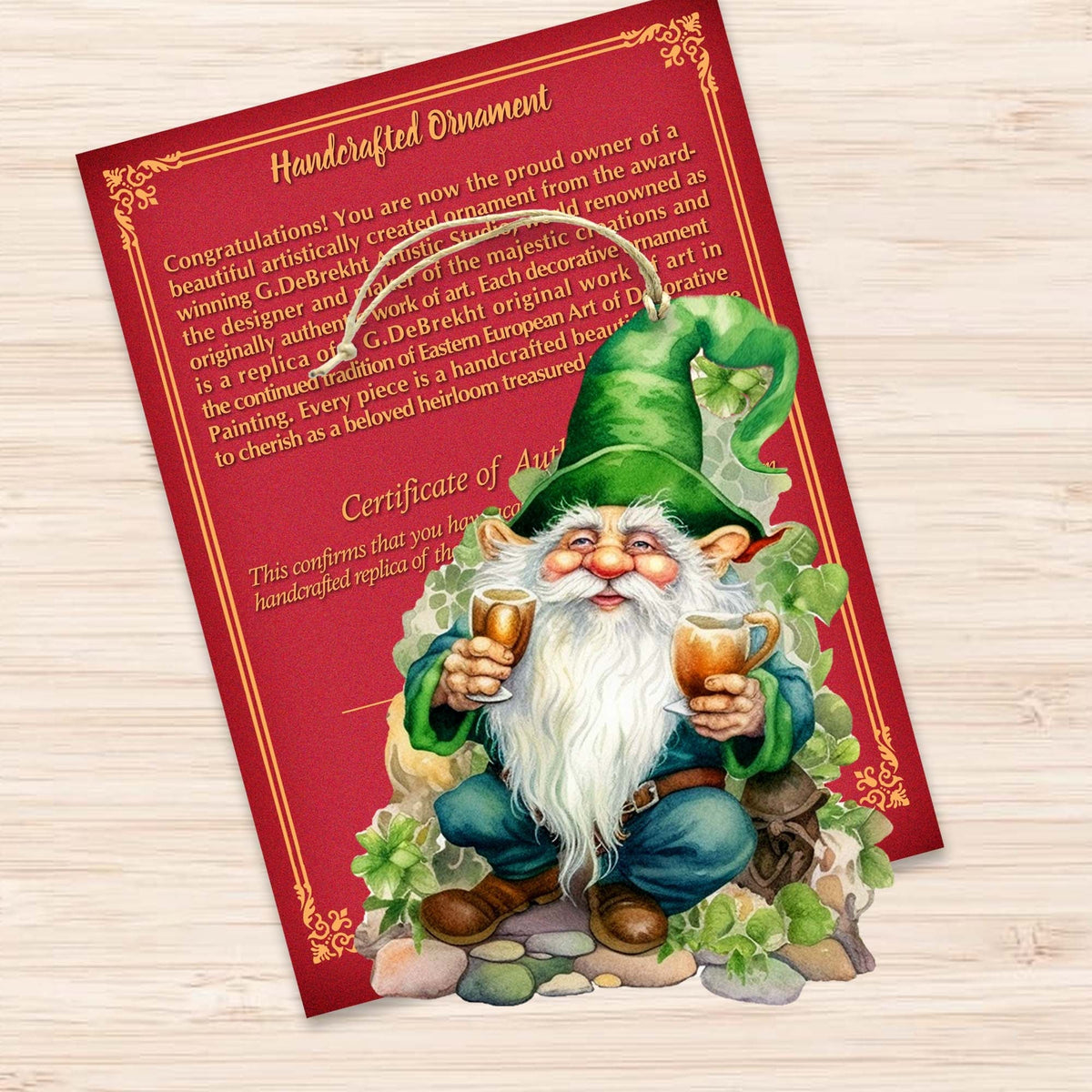 Lucky Leprechaun Wooden Ornaments by G. DeBrekht Easter Spring Decor - 8652778