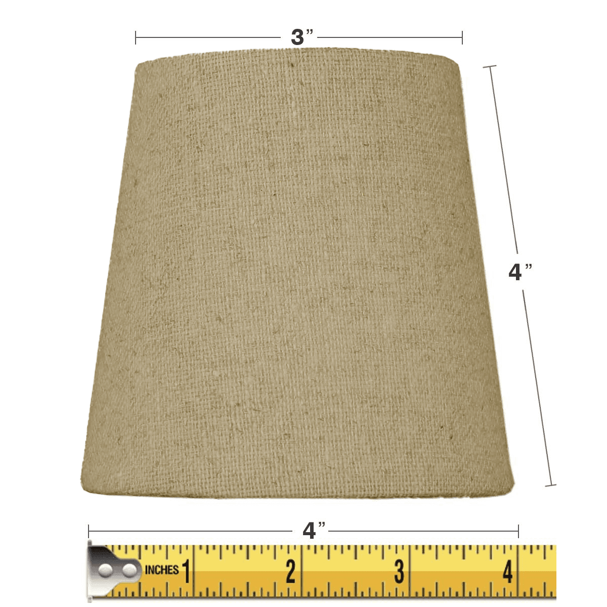 4"W x 4"H Chandelier Sand Linen Clip-On Lampshade