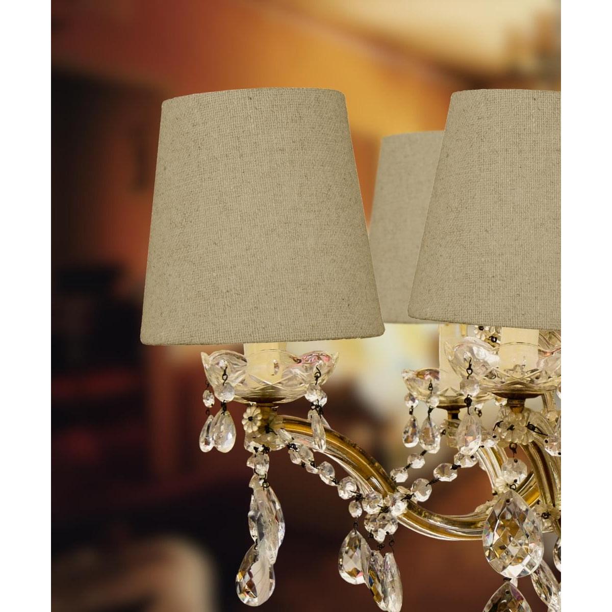 4"W x 4"H Chandelier Sand Linen Clip-On Lampshade