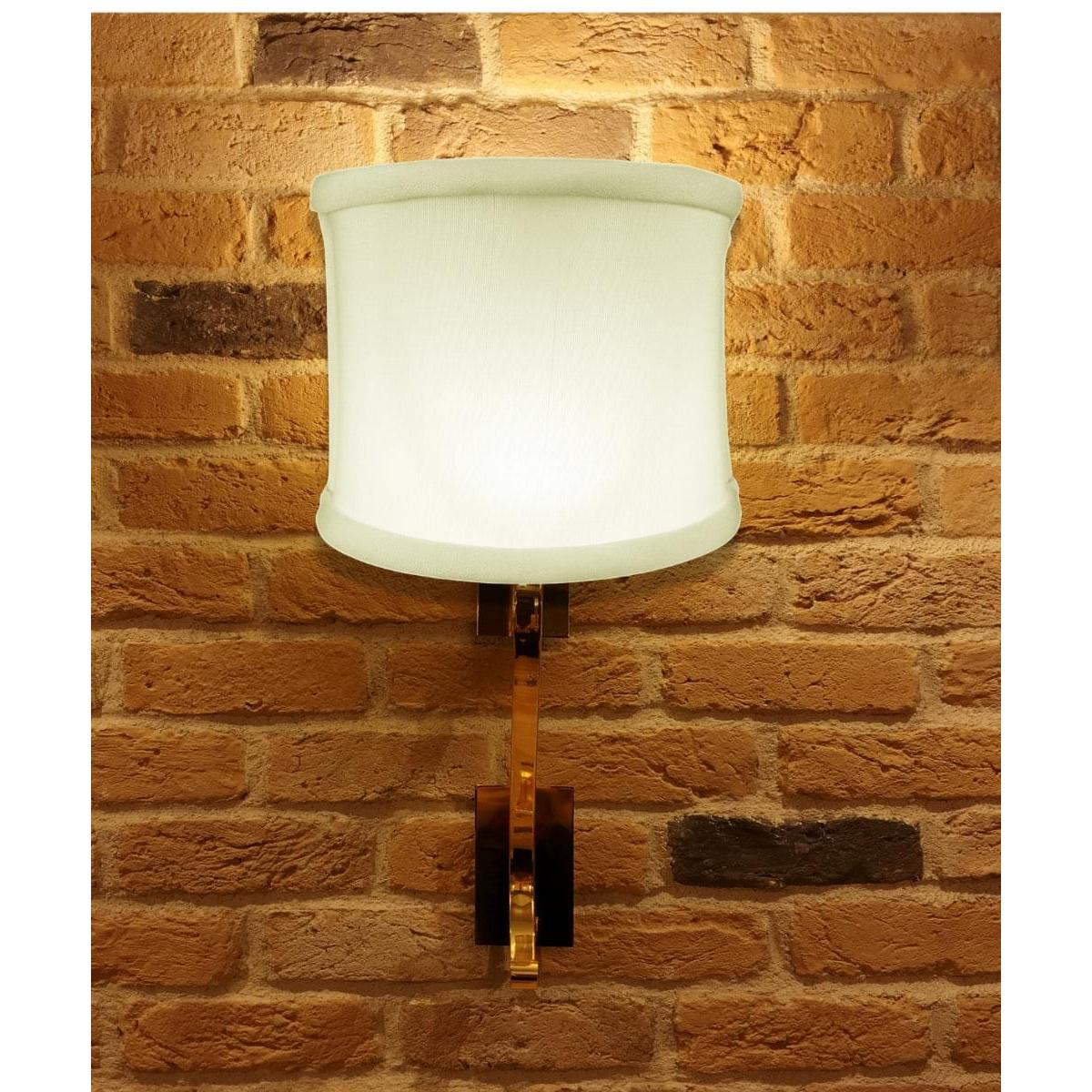 4"W x 4"H Clip-on Sconce Half-Shell Lampshade Eggshell Shantung Fabric