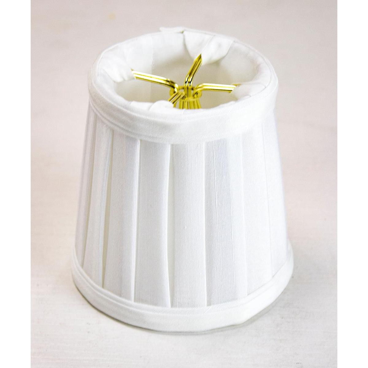 4"W x 4"H Set of 6 Down White Pleated Clip-on Candelabra Lampshade