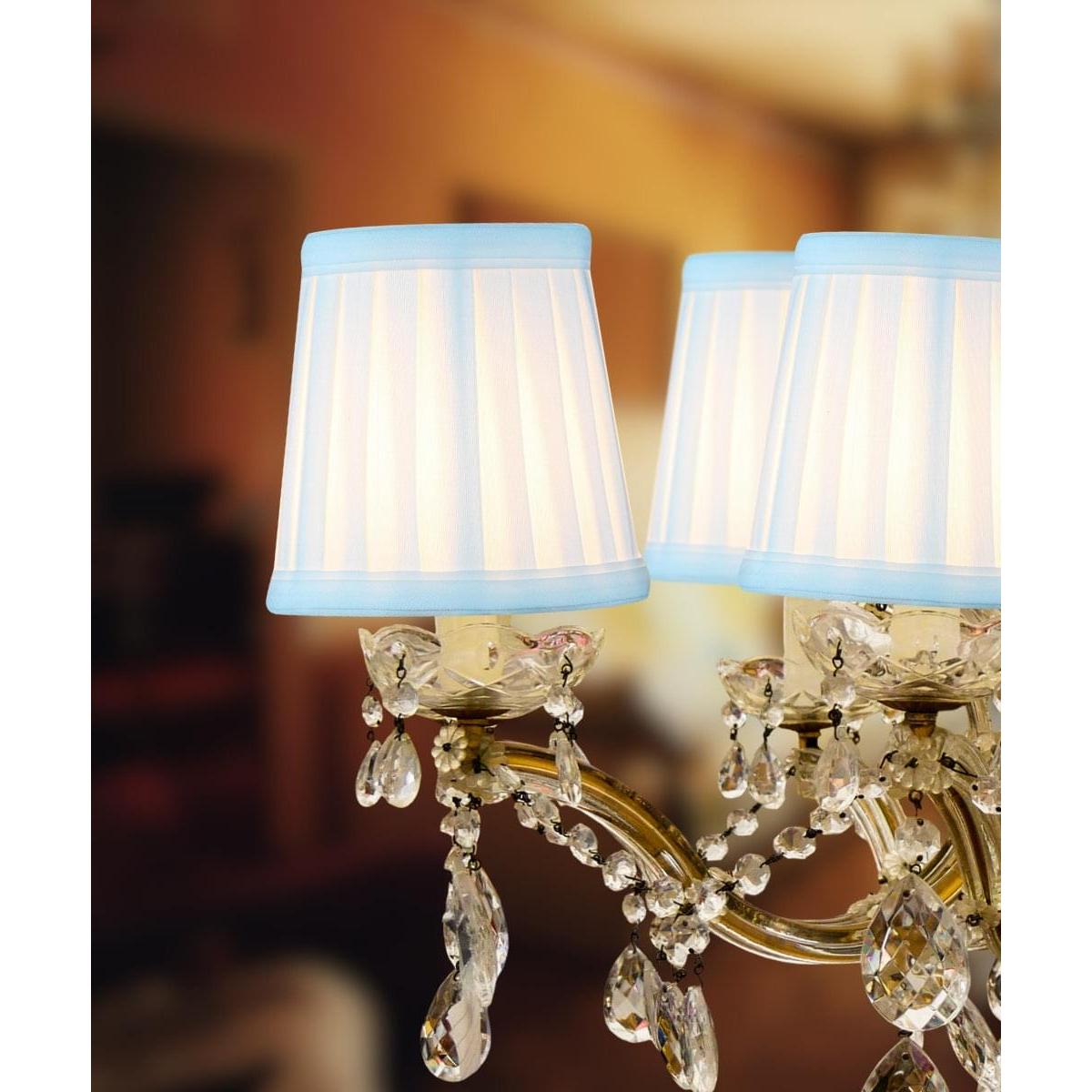4"W x 4"H Set of 6 Down White Pleated Clip-on Candelabra Lampshade