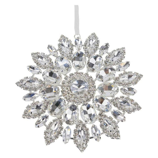 4.25in Hanging Faux Jewel Ornament: Clear