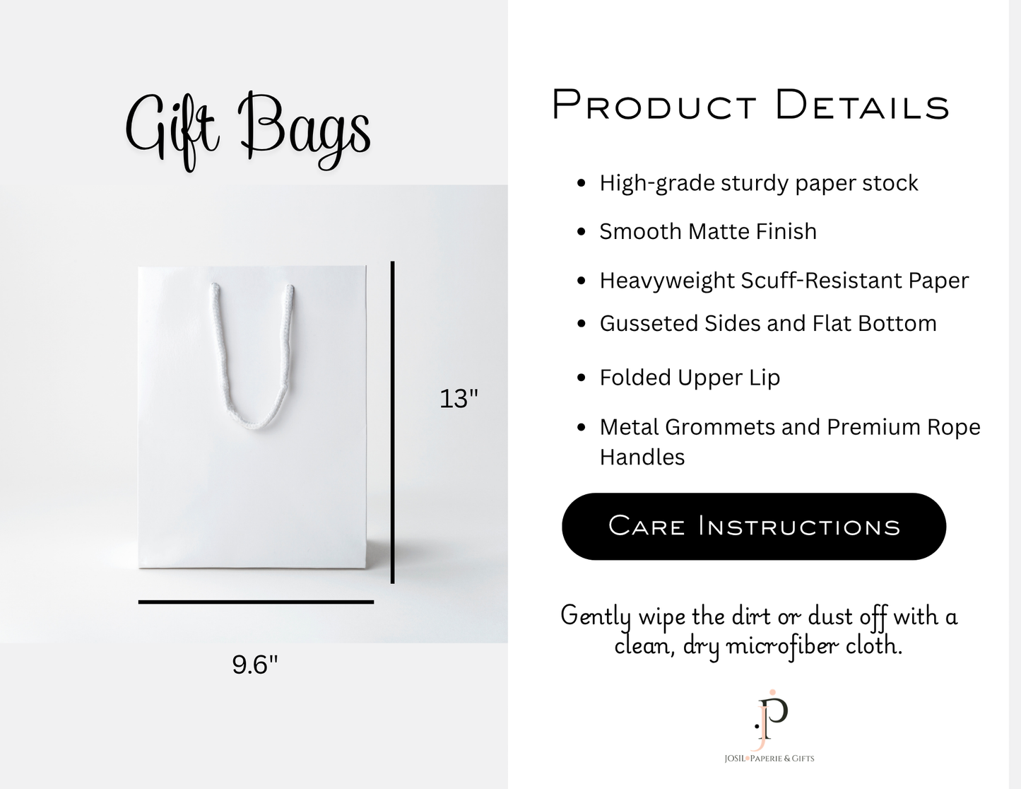 Blue Hydrangea Gift Bag | Luxury Gift Bag by JOSIL Paperie