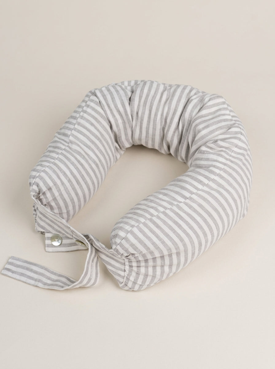 Linen Adjustable Neck Support Travel Pillow