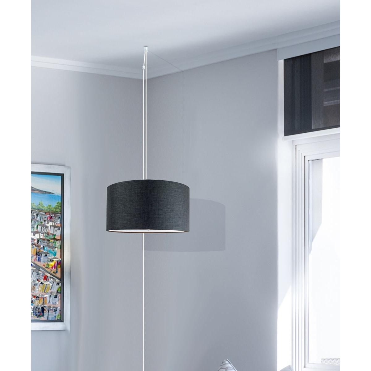 16"W 2 Light Swag Plug-In Pendant  Granite Gray with Diffuser White Cord