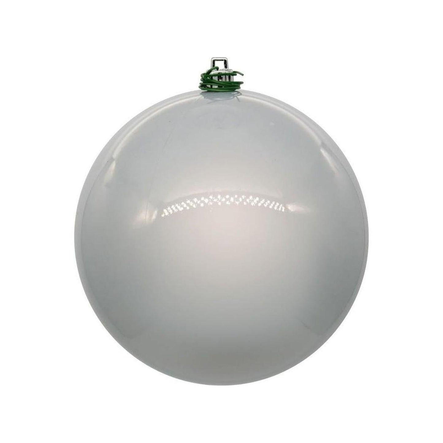 4in Silver Pearl Ball Christmas Ornaments (6 pack)