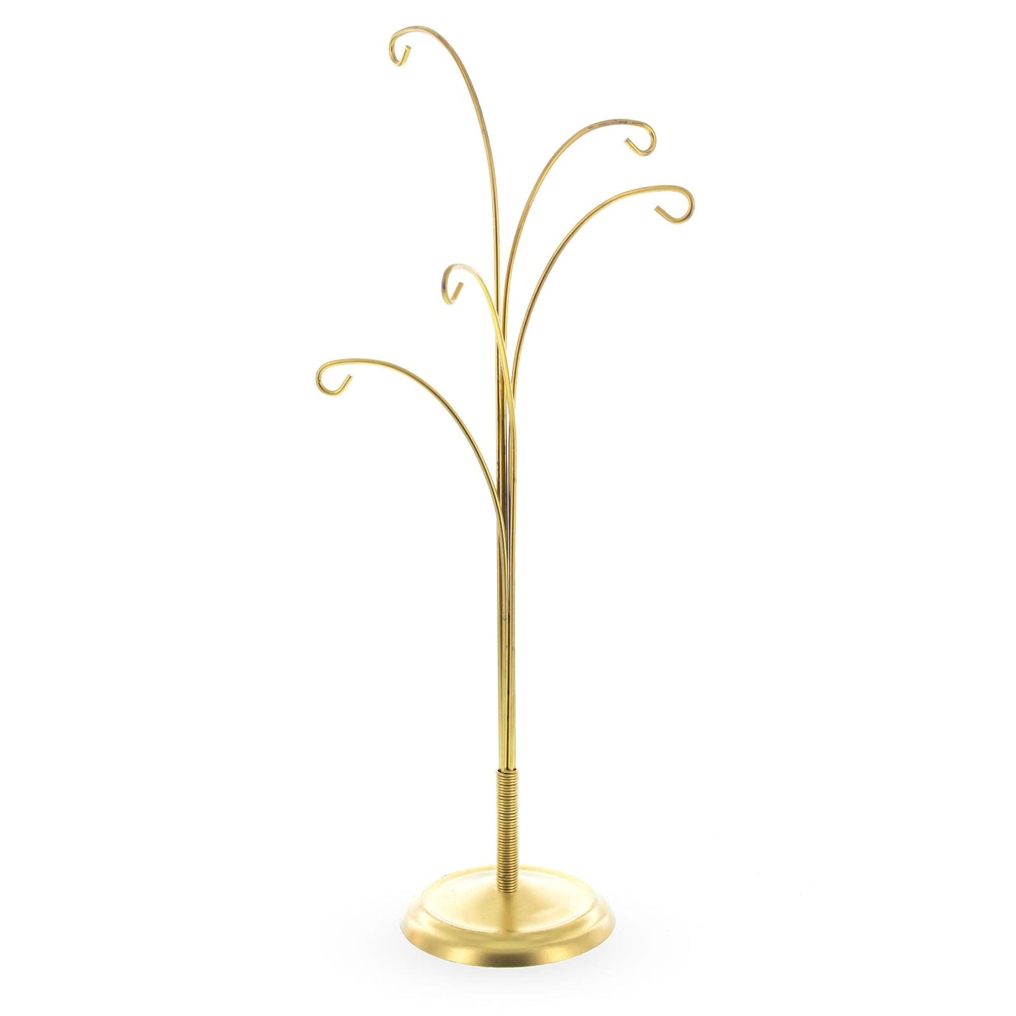 5-Arm Scroll Tree Branches Gold Metal Ornament Display Stand 14.5 Inches