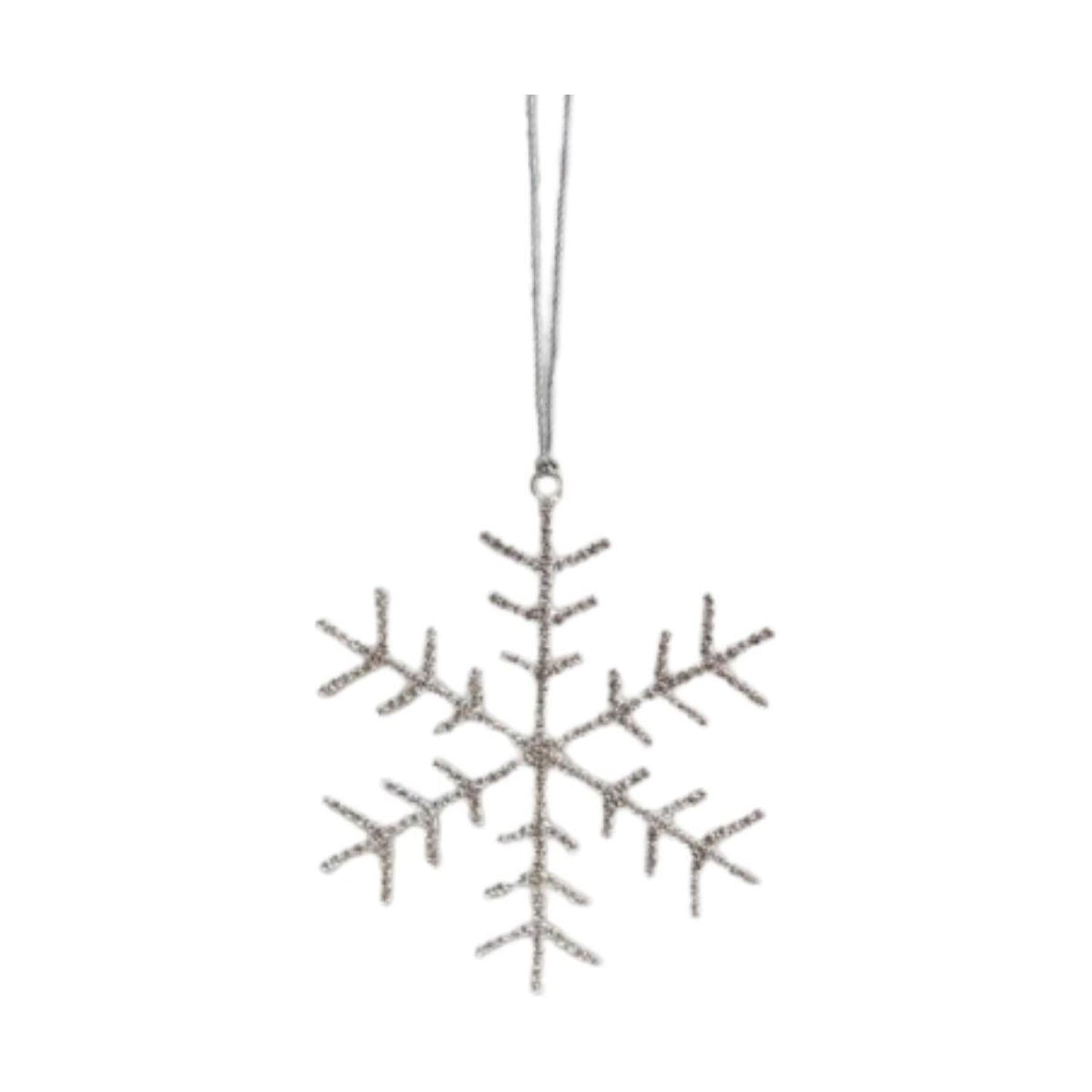 5" Petite Jewel Snowflake Ornament: Silver