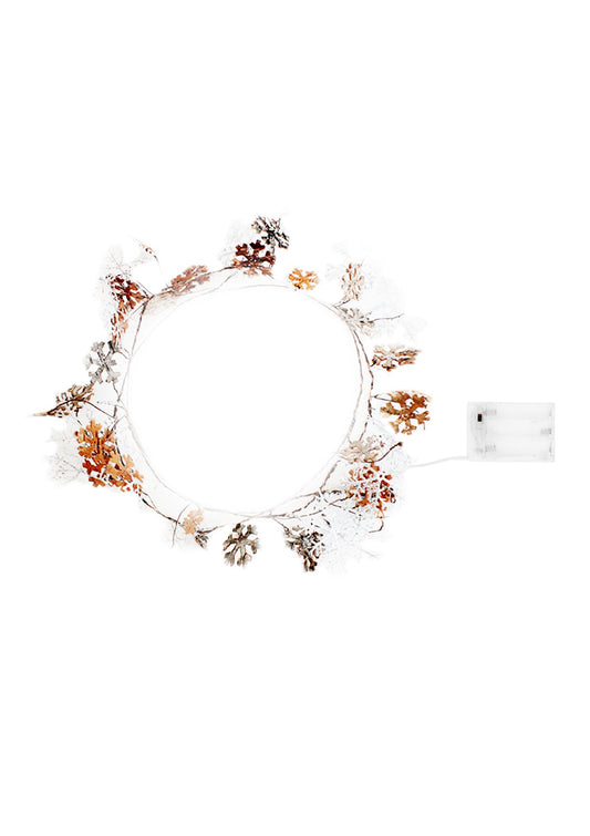 Glitter Snowflake Copper Fairy Lights 20 LED