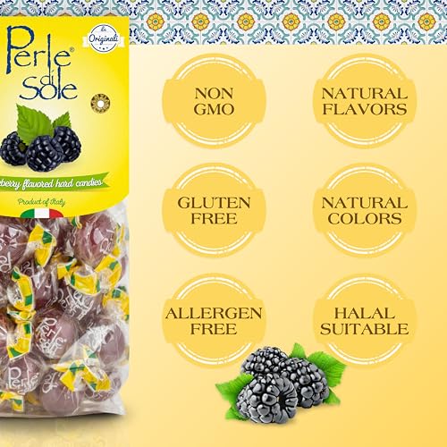 Perle di Sole Blackberry Drops — Fizzy Filled Italian Hard Candy