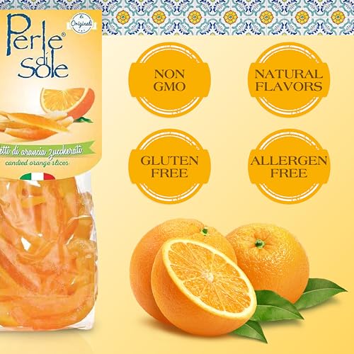 Perle di Sole Candied Orange Peels — Italian Confection (3.5 oz / 100g)