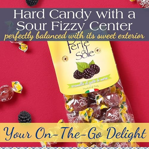 Perle di Sole Blackberry Drops — Fizzy Filled Italian Hard Candy