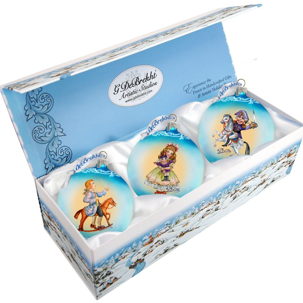 Nutcracker Ballet Glass Ornament Set of 3 by G. DeBrekht - Christmas Decor - 73740-S3