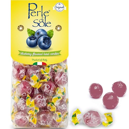Perle di Sole Blueberry Drops — Fizzy Filled Italian Hard Candy