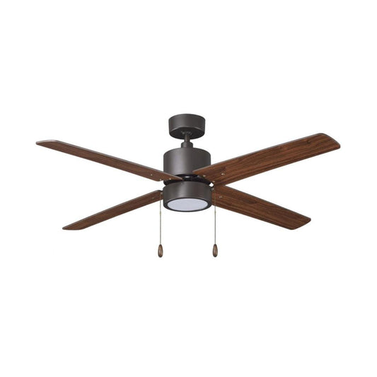 52" Aldea 4-Blade Ceiling Fan Oil Rubbed Bronze Motor Finish and Walnut Blade Finish with Integrated LED Light