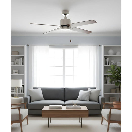 52" Aldea IV 4-Blade Ceiling Fan Brushed Nickel Motor Finish and Walnut Blade Finish