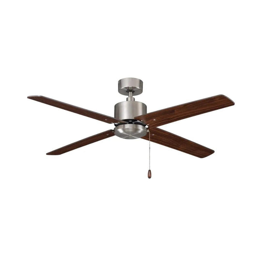 52" Aldea IV 4-Blade Ceiling Fan Brushed Nickel Motor Finish and Walnut Blade Finish
