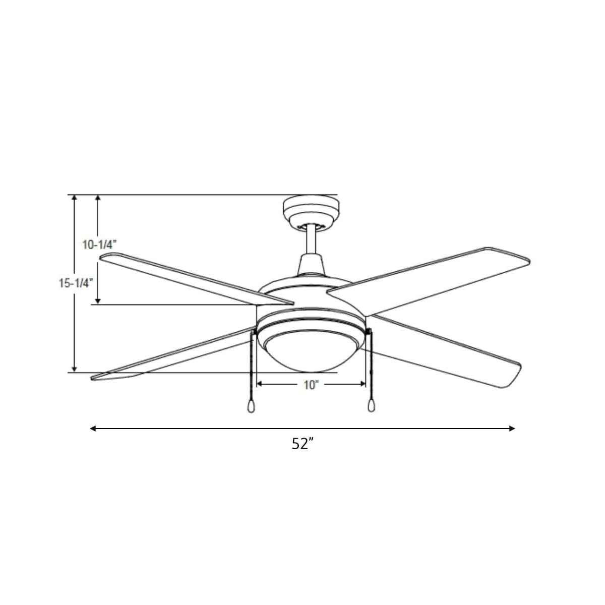 52" Europa IV 4-Blade Ceiling Fan Oil Rubbed Bronze Finish with Integrated LED Light
