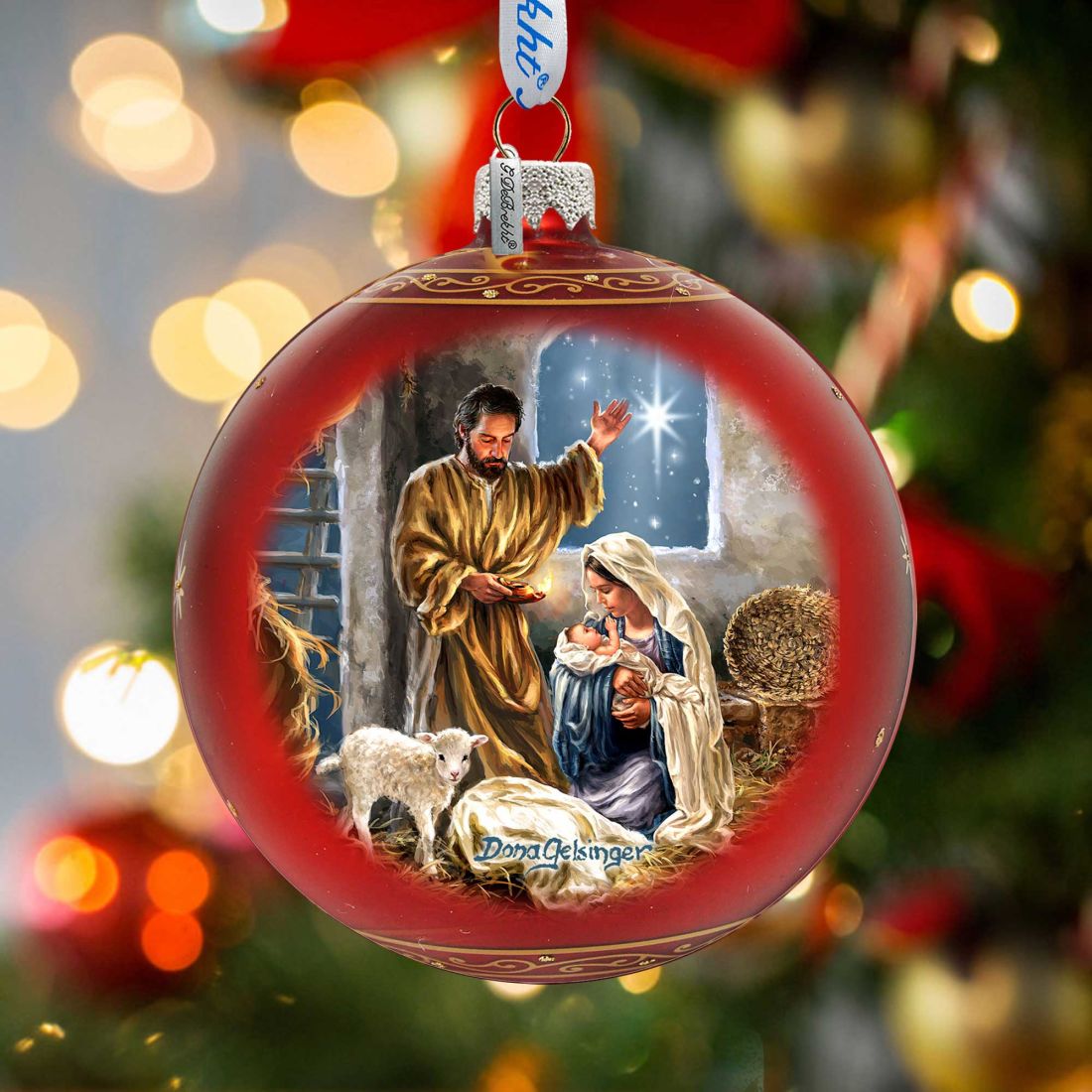 The Lamb of God Glass Ornament Limited Edition by D. Gelsinger - Easter Spring Decor - 73919-DG