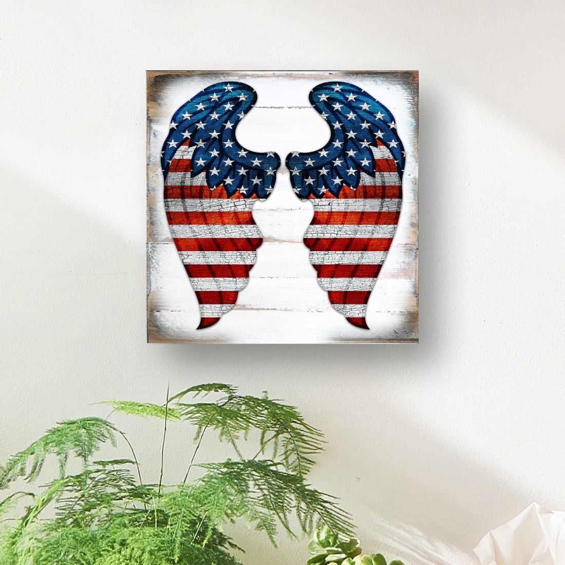 USA Wings Wooden Decor - American Patriotic Decor - 8187131B