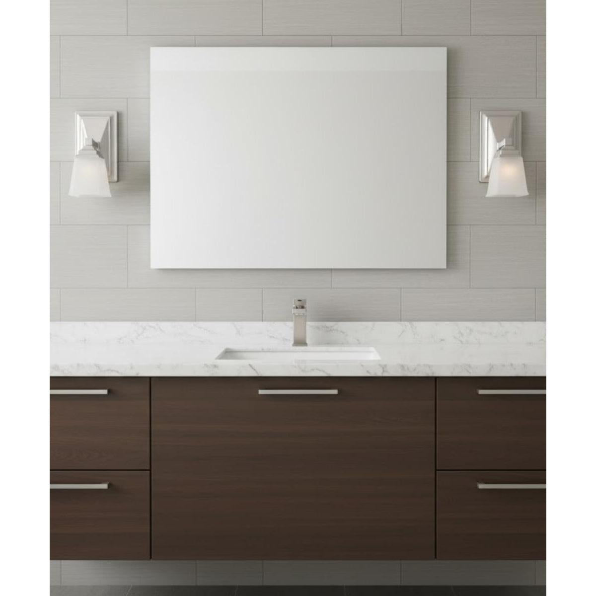 5"W 1-Light LED Bath Vanity Light Fixture Brushed Nickel Finish with Square Shade