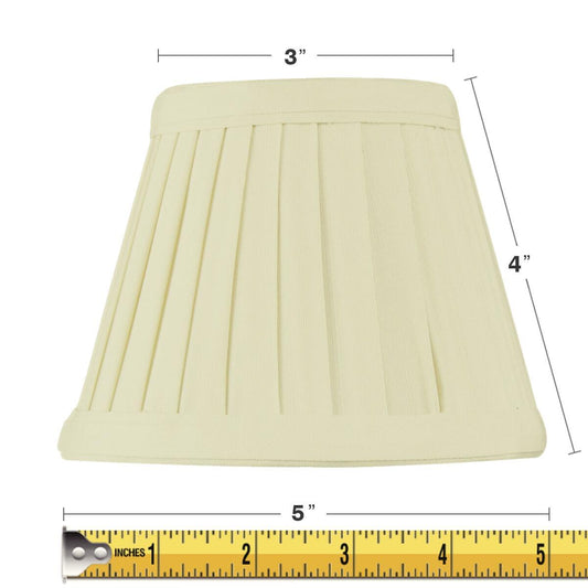 5"W x 4"H Crisp Linen Pleated Clip-on Candelabra Lampshade