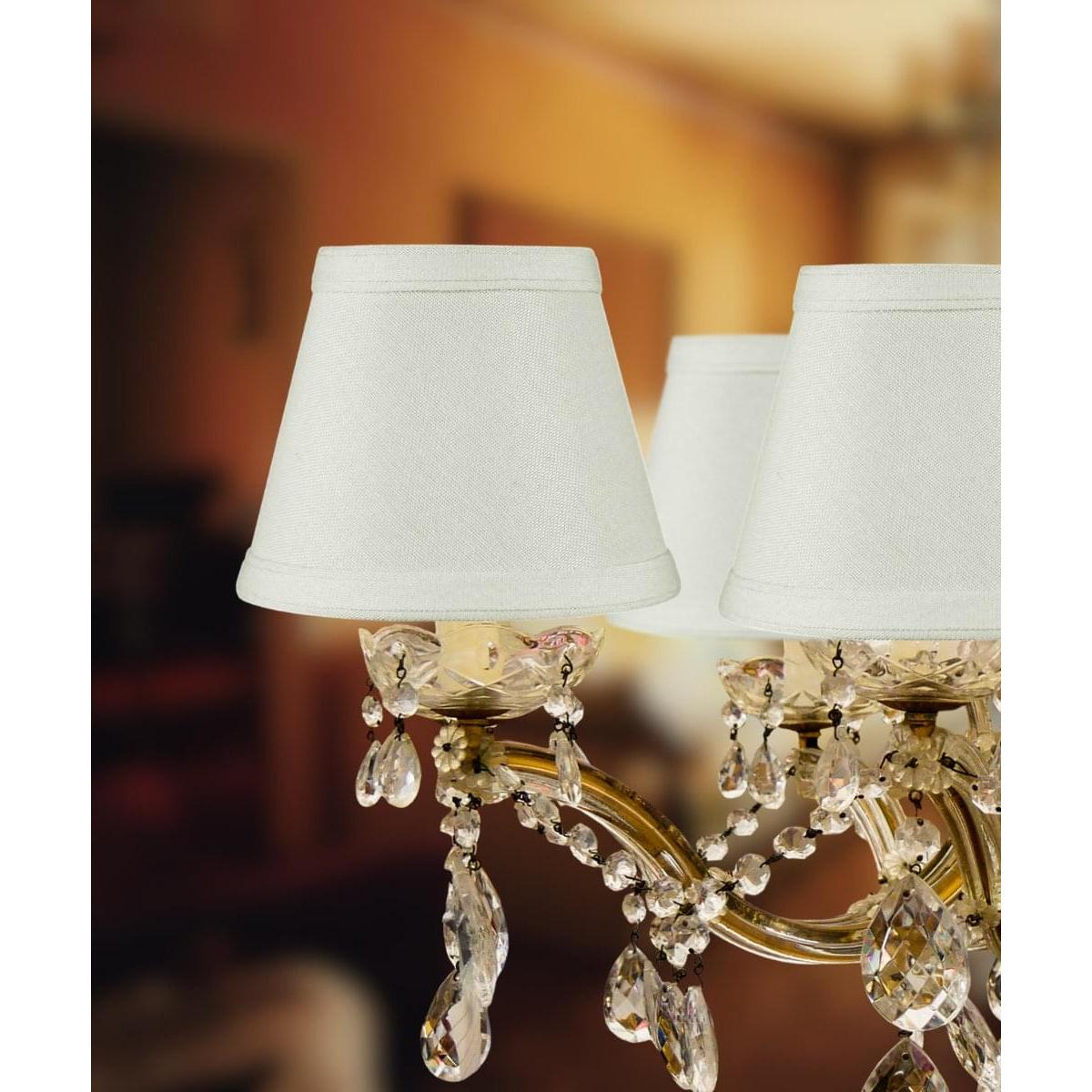 5"W x 4"H Set of 6 Clip-on Candelabra Lamp Shade Light Oatmeal Fabric
