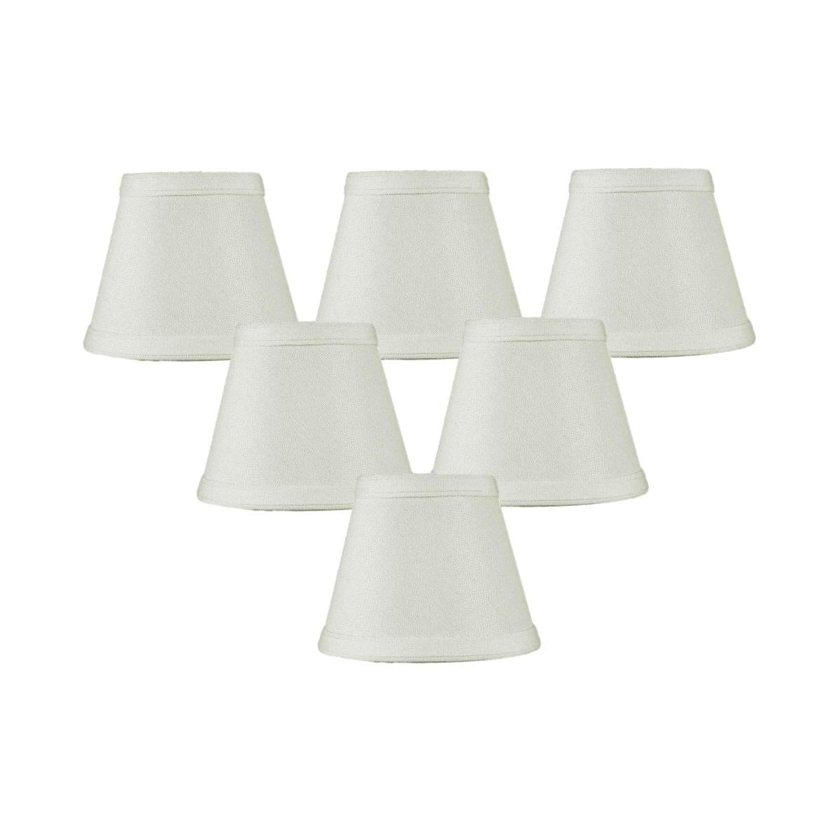 5"W x 4"H Set of 6 Clip-on Candelabra Lamp Shade Light Oatmeal Fabric