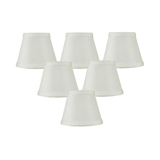 5"W x 4"H Set of 6 Clip-on Candelabra Lamp Shade Light Oatmeal Fabric