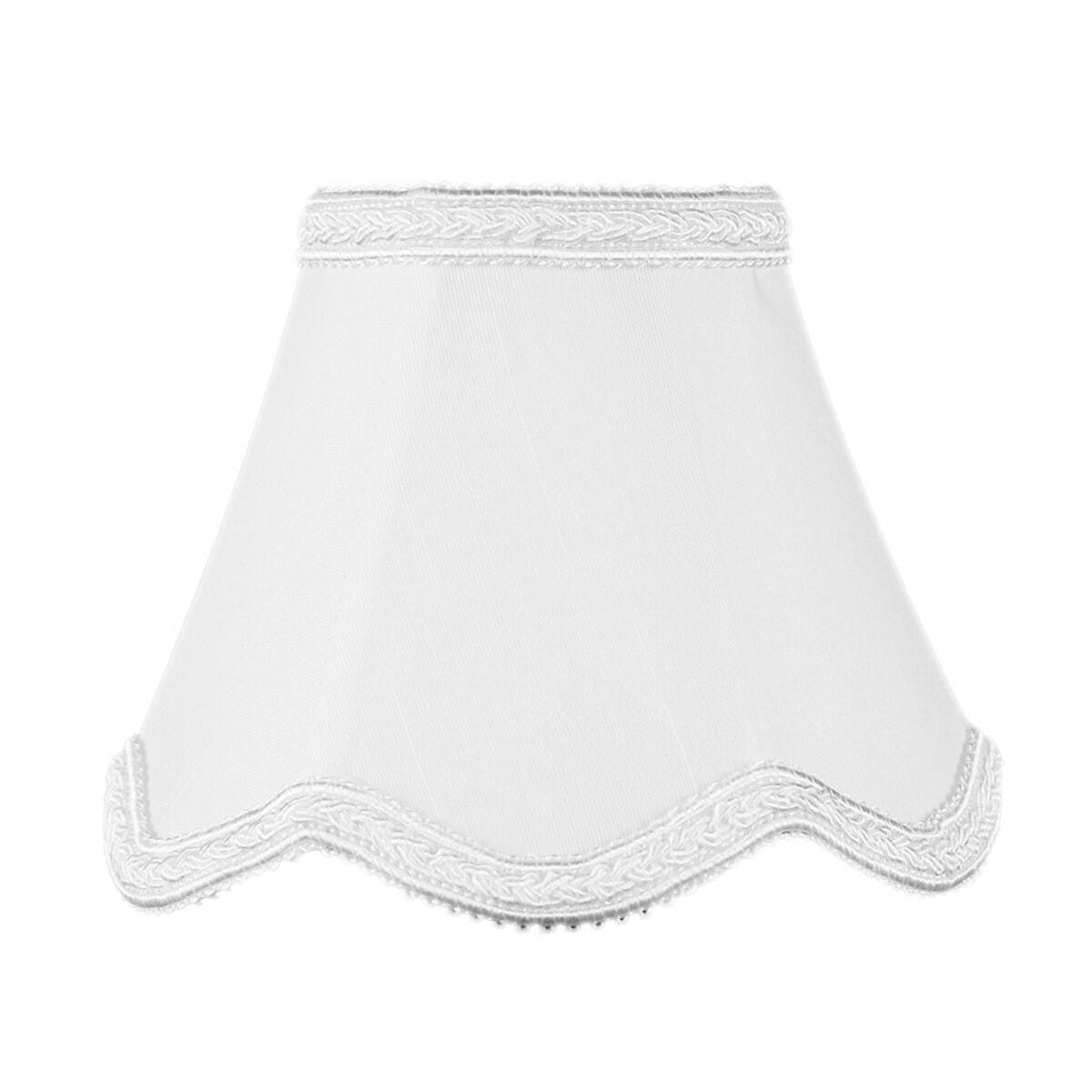 5"W x 4"H Set of 6 Down White Scallop Stretch Clip-on Candelabra Lampshade