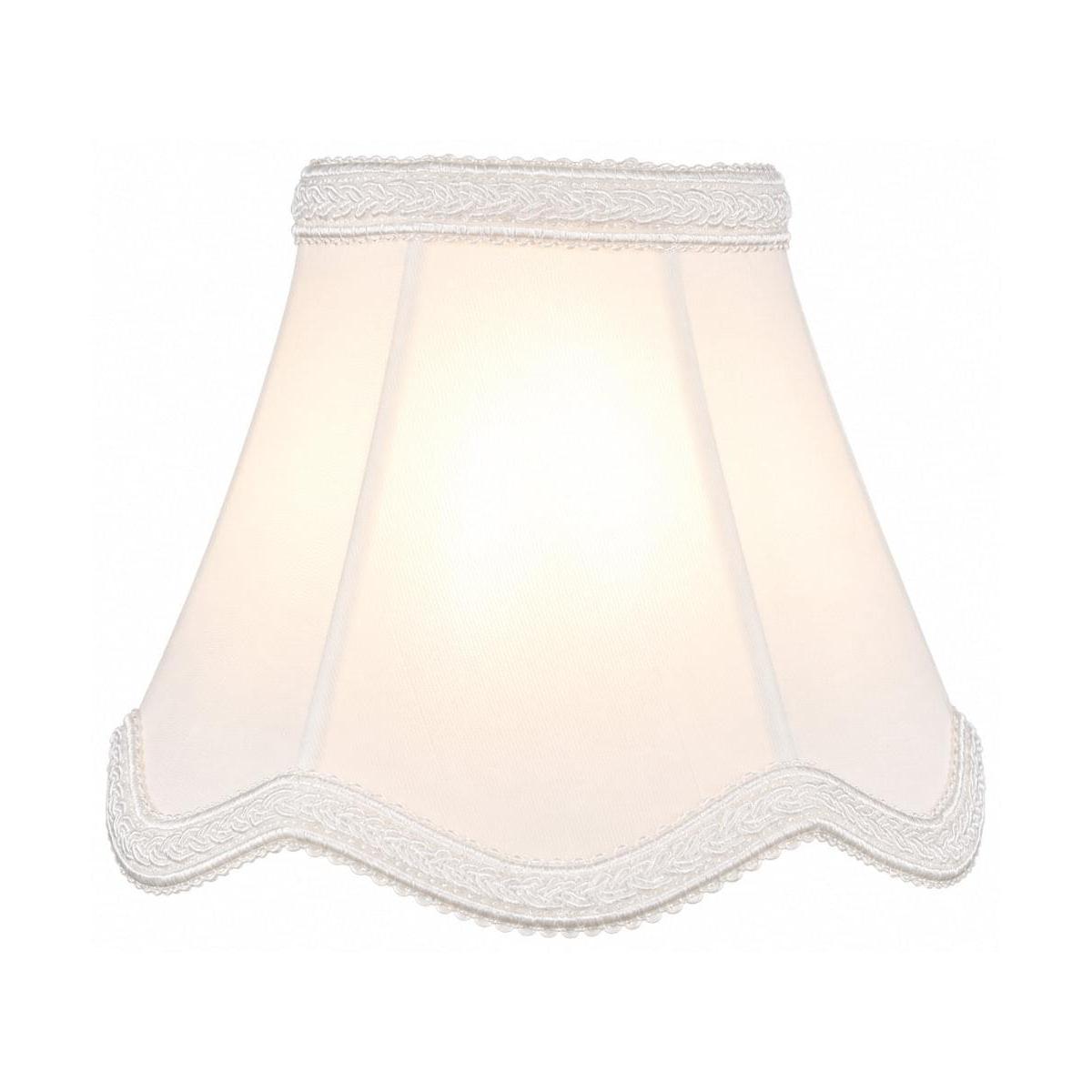 5"W x 4"H Set of 6 Down White Scallop Stretch Clip-on Candelabra Lampshade