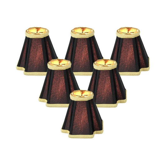 5"W x 5"H Set of 6 Black with Gold Liner Chandelier Clip-On Lampshade