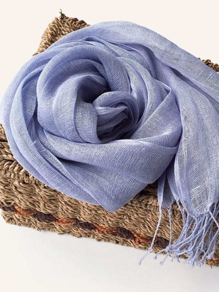 100% Linen Lightweight Solid Color Scarf BIANCA