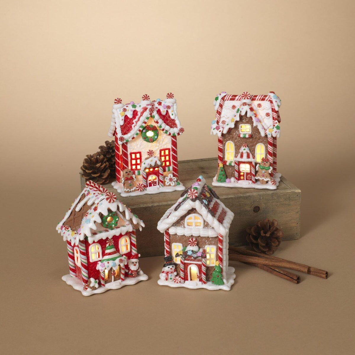 5.5" Battery Operated Claydough Gingerbread House