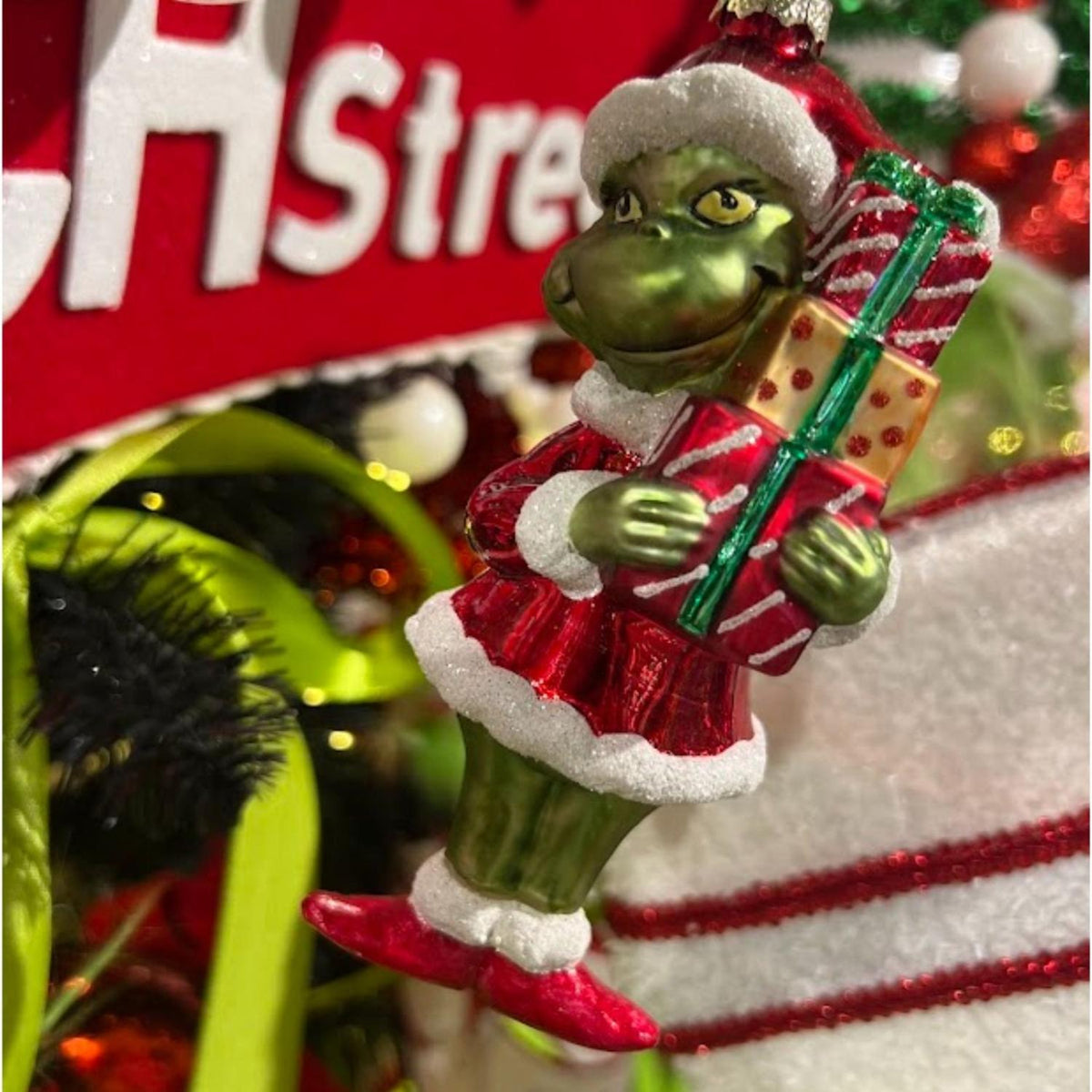 5.75" Glass Green Elf Ornament