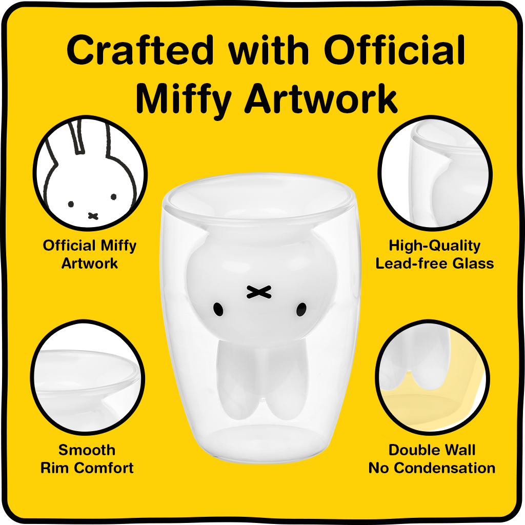 Miffy Double Wall Drinking Glasses - 8 oz