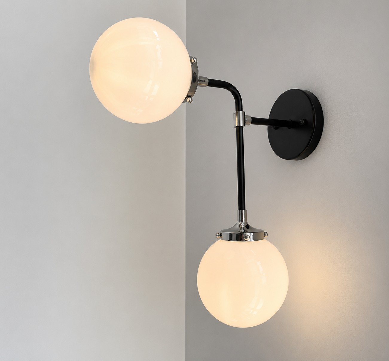 Ultra Modern Duo Wall Sconce Light Fixture