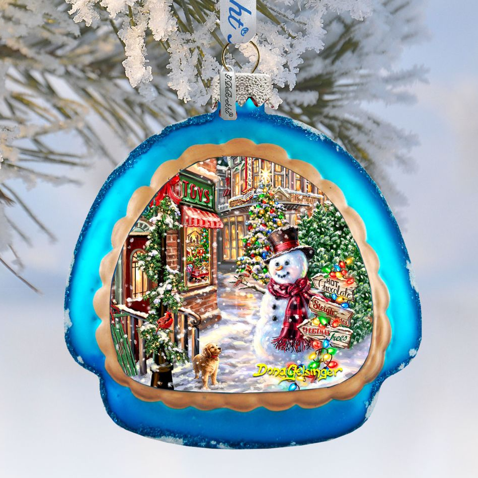 Christmas Lane Snowflake Glass Ornament by D. Gelsinger - Christmas Decor - 756-101-DG