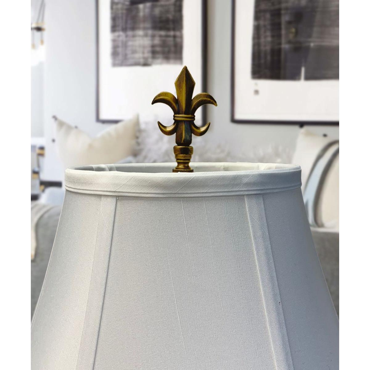 Fleur De Lis Antique Brass Lamp Finial 3.2"h