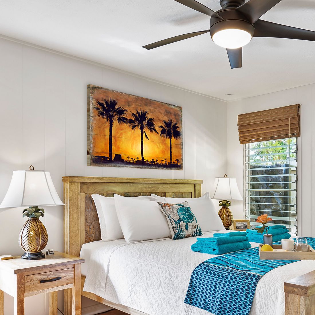 Spates Palm Trees in Sunset Wooden Wall Art by Nature Wonders - Nature Wildlife Decor  - 95275B
