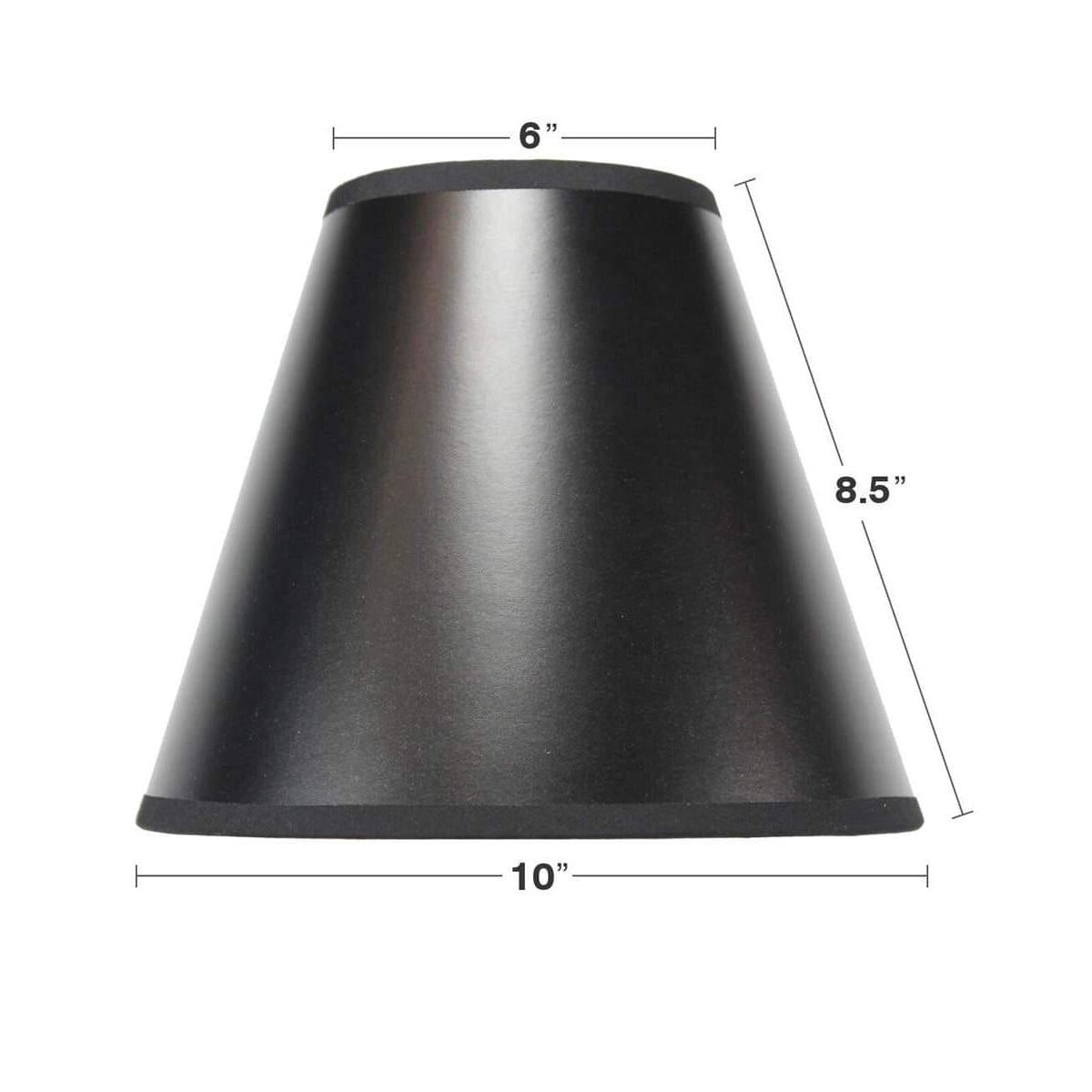 a black lamp shade with measurements